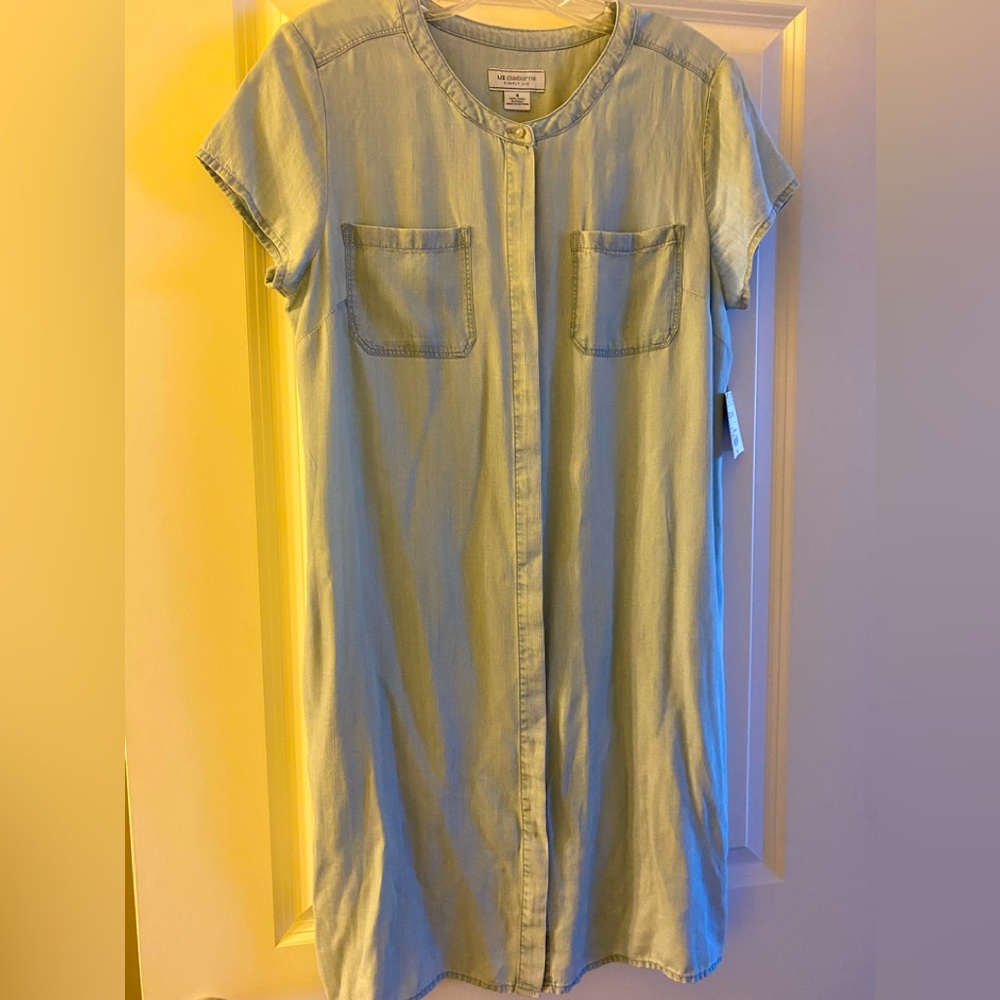 button down short sleeve Tencil fabric dress